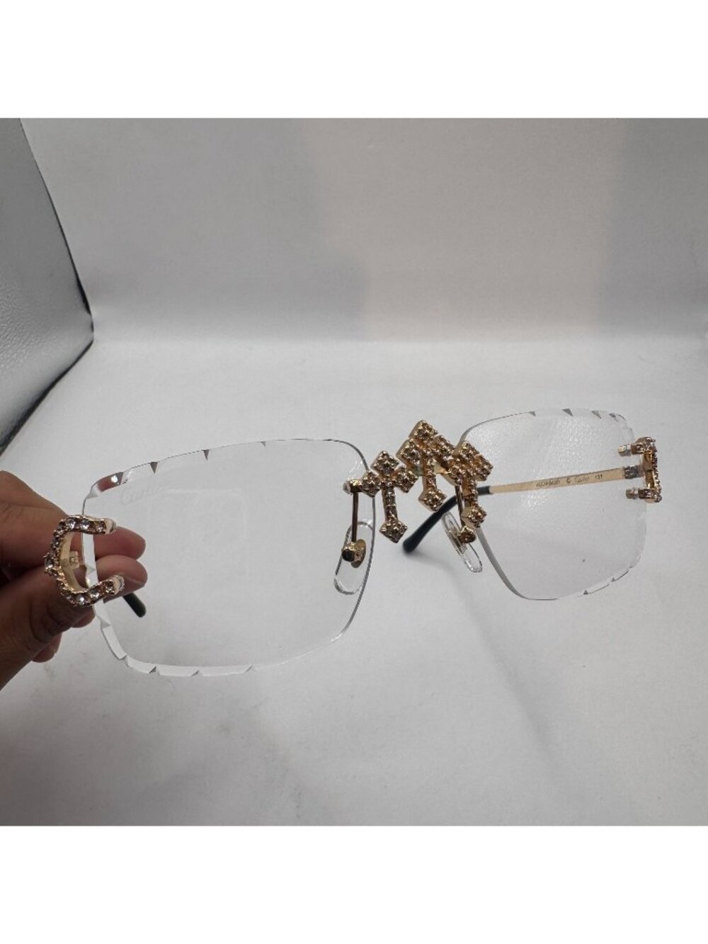 Clear Lens Cartier Buffs Sunglasses Gold Frames